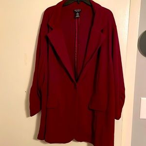 Burgundy Casual one button blazer Size 3x